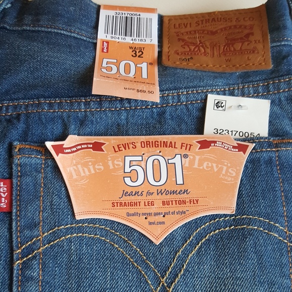 NWT Levis 501 Button Fly Denim Shorts Sz.32 - Picture 4 of 6